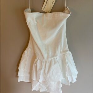 NEW! Peppermayo White Strapless Ruffle Dress